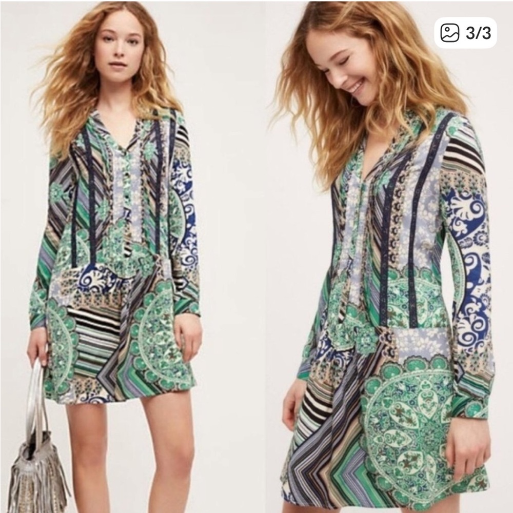 Anthropologie Tiny Caviana Shirt Dress Size Medium - Picture 2 of 14